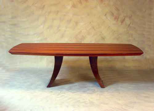 Swoop Koa Wood And Bronze Dining Table
